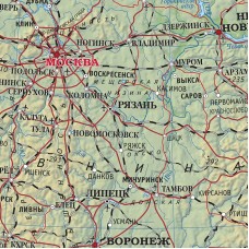 Карта России Физическая М1:6,7 млн 124*80см, с ламинацией 3386 Геодом 