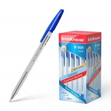 Ручка шариковая 0.7 мм синяя "R-301 Classic Stick" 140мм корпус прозрачный ш/к 43184 (22029) ERICH K