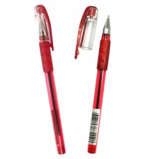 Ручка шариковая 1.0 мм красная , рез.грип,прозр.корпус 501TYP Tianjiao 