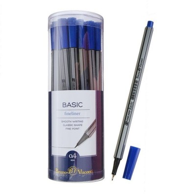 Ручка капиллярная 0,4 мм, "BASIC" синяя 36-0008 BrunoVisconti /1 /0 /0 /24