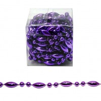 Бусы цвет фиолетовый, длина 4м, диаметр 7мм, в пластиковой упаковке 2257-4 