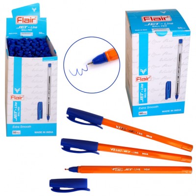 Ручка шариковая 0.5 мм синяя "Flair" JET-LINE ORANGE пластик, оранж.корпус F-705N /1 /0 /2000 /50