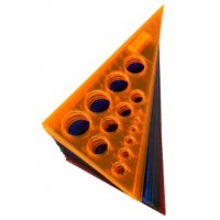 Треугольник 30°х19см с окружностями  прозр. цветное ассорти, отливная шкала Л-6215 Проф-Пресс 