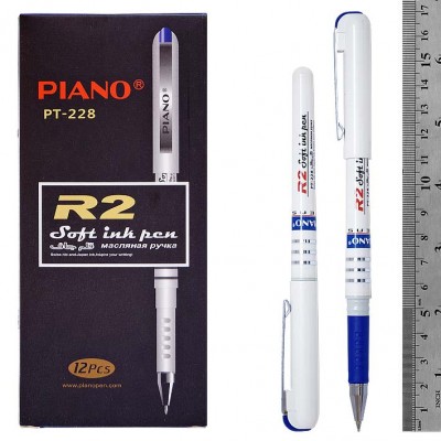 Ручка шариковая 0.5 мм синяя масл."Classic", резиновый держатель, корпус ассорти РТ-228 PIANO /1 /12