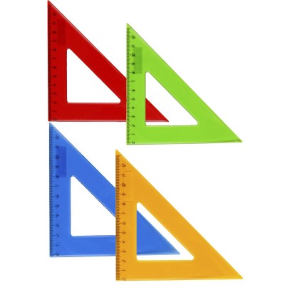 Треугольник 45°х12см цвет. прозрачн. ассорти Л-6203 Проф-Пресс /1 /0 /0 /400