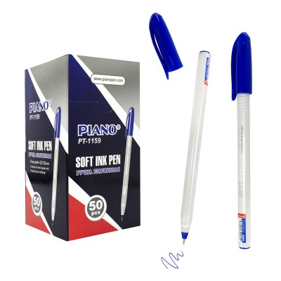 Ручка шариковая 0.7 мм синяя масл., 3-гран., пласт.корпус, серебристый цв., синий колпачок РТ-1159 P