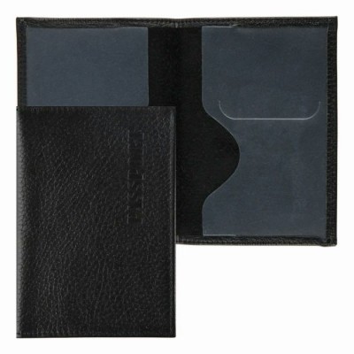 Обложка для паспорта "Elegant" нат.кожа, тиснение, черная 213959 KLERK /1 /0 /0 /300