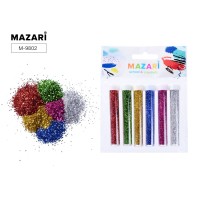 Набор блёсток декоративных, 6 цветов х 4 г, в пластиковых тубах, ОПП-упаковка M-9802 MAZARI 