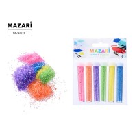 Набор блёсток декоративных, 6 цветов х 4 г, в пластиковых тубах, ОПП-упаковка M-9801 MAZARI 