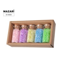 Набор бисера № 1, 5 цветов x 13 г, стеклянная колба / картонная коробка M-9908 MAZARI 