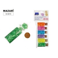Набор блёсток декоративных №16, 6 цветов по 8 гр, стеклянная колба / ОПП-упаковка M-9879 MAZARI 