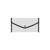 Папка-конверт с кнопкой пластиковая Diamond Total White, обшитая, Travel, непрозрачный 55077 ERICH KRAUSE 