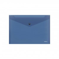 Папка-конверт с кнопкой А4 Glossy Classic, пластиковая, полупрозрачная, синий 50260 ERICH KRAUSE 