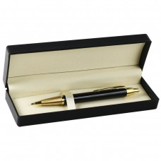 Ручка подарочная в футляре черный корпус нажимной механизм, 1,0 мм синяя, картонный футляр 183692 FIORENZO 