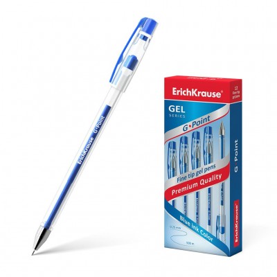 Ручка гелевая 0.38 мм синяя G-Point, 17627 ERICH KRAUSE 