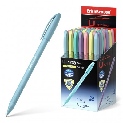 Ручка шариковая 1.0 мм синяя "U-108 Pastel Stick", Ultra Glide Technology 58110 ERICH KRAUSE /1 /50 