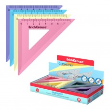 Треугольник 45°х7см, пластик Pastel, ассорти из 4 цветов, в коробке-дисплее 57873 ERICH KRAUSE 