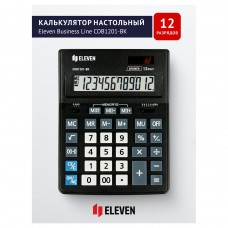 Калькулятор Настольный 12 разрядов, двойное питание, Business Line 155*205*35мм, черный CDB1201-BK Eleven 