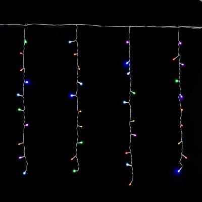 Гирлянда эл. Штора 100 лампочек 3м*0.7м, LED Сосулька,  белый  провод, уветные огоньки 3012(5720) 