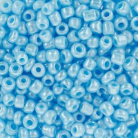 Бисер круглый непрозрачный 2мм 10г, голубой со слегка блестящим покрытием №0123 Zlatka 