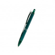 Ручка подарочная цвет корпуса зеленый+серебро, металл+пластик, 0.7мм,автомат, стилус А1015-31-1 