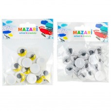 Набор для творчества. Глазки цветные с ресницами 20мм 20шт, ОПП-упаковка M-9991 MAZARI 