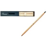 Ручка подарочная в футляре 2 в 1, 1мм, синие чернила, золотой корпус, поворотный механизм+