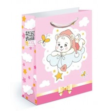 Пакет подарочный 22,7*18см (M) девочка медвежонок на облаке 15.11.01223 Хорошо 