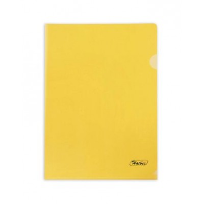 Папка-уголок А4 пластик. желтая (0,18мм) AG4_00105 Hatber 