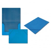 Папка на резинке голубая, А4, картон 5037-2 J.Otten 