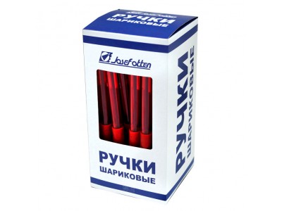 Ручка шариковая 1.0 мм красная , рез.грип,прозр.корпус 501TYP Tianjiao -1