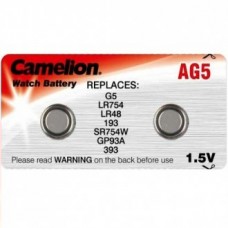 Батарейка Camelion, G05, LR754, 393,193 (10*card) цена за 1 шт 