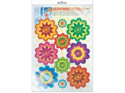 Наклейка Цветы, многоразовые в инд.пакете 300*415 *Н-10366 Сфера 
