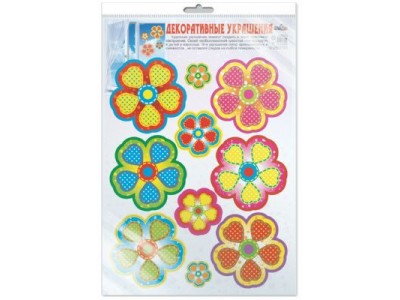 Наклейка Цветы, многоразовые в инд.пакете 300*415 *Н-10368 Сфера 