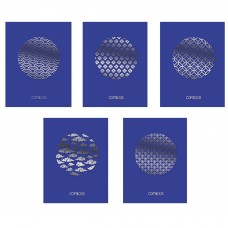 Тетрадь 48 л. клетка скр. А5 "TOTAL BLUE. Изысканный орнамент", цв.картон, тис.фольга, 60гр/м2 ТКФ48