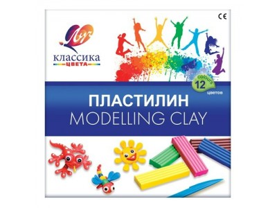 Пластилин 12цв. 240г. Классика.Детство, к/к, стек 7С 331-08 Луч 