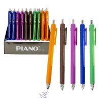 Ручка шариковая 0.7 мм синяя масл."Стиль", автомат, прорезин.корпус, ассорти РТ-321 PIANO
