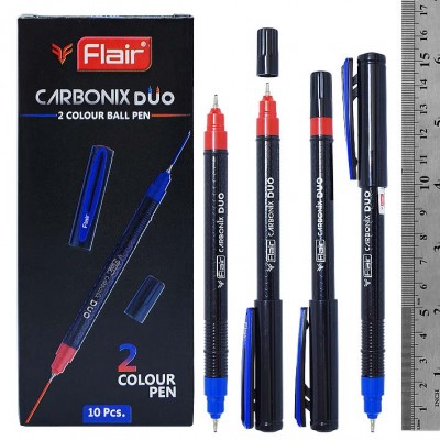 Ручка шариковая 1.0 мм синяя "Flair" CARBONIX DUO пластик, двуст-яя синий+красный F-1363 /1 /0 /1200