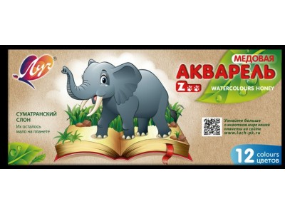 Краска акварельная 12цв. Zoo. б/к. к/к, 19С 1247-08 Луч 