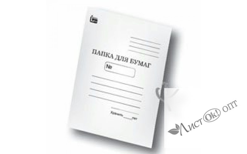 Папка д/бумаг с завязками А4 белая, мелов. 450гр/м2 51443 Лихт /1 /0 /0 /100