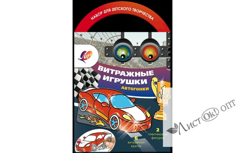 Набор для творчества. 6цв. краски по стеклу с трафаретом  