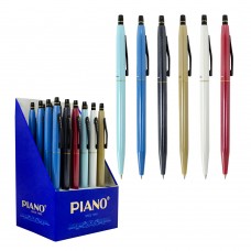 Ручка шариковая 0.5 мм синяя масл."Тонкая линия" автомат, корпус ассорти PS-008 PIANO