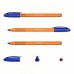 Ручка шариковая 1.0 мм синяя "U-108 Orange Stick" "Ultra Glide Technology" корпус трехгранный оранж.