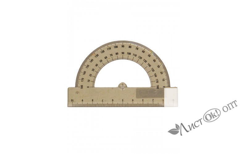 Транспортир 10 см, 180градусов, прозрачный тониров. ТР-6017 Проф-Пресс /1 /20 /0 /500