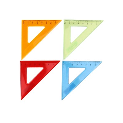 Треугольник 45°х7см. цветной прозрачный ассорти Л-6200 Проф-Пресс /1 /0 /0 /480
