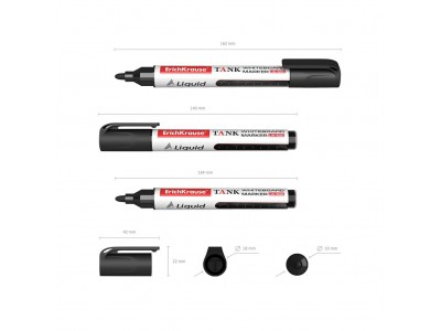 Маркер для доски Liquid LW-600, с жидкими чернилами, черный, круглый наконечник 48774 ERICH KRAUSE -1