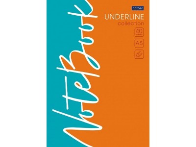 Блокнот А5 40л клетка 80г/кв.м  ,обл. мел.бумага глянц. ламин. жесткая подложка -Underline- 40Б5лA1к Hatber -1