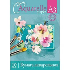 Папка для акварели А3 10л. Акварельные цветы C0112-14 Апплика 