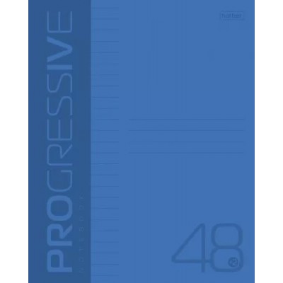 Тетрадь 48 л. линия А5 пластиковая обл., на скобе, бл. оф. 65г/м2, синяя 48Т5В2 Hatber 