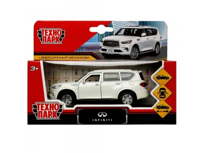 Машинка инерц. металл. INFINITI QX80, 12,5 см, двери, баг., белый, кор. QX80-12-WH (72) ТехноПарк 